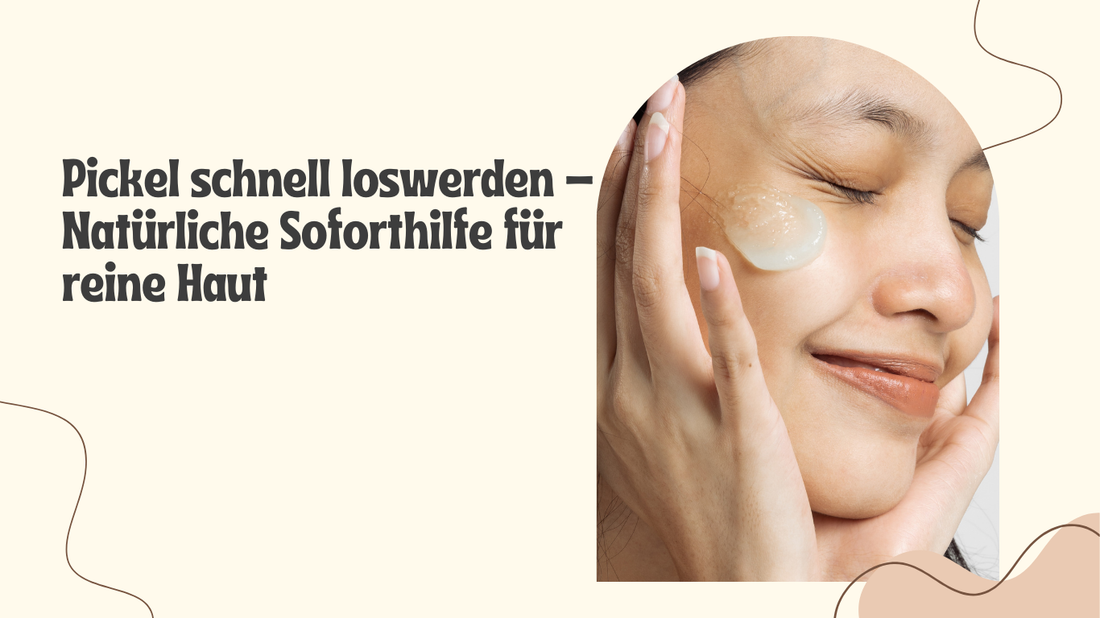 Frau trägt sanft eine Pflegecreme auf ihr Gesicht auf – natürliche Soforthilfe, um Pickel schnell loszuwerden