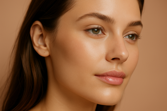 Haut in Nahaufnahme mit glatter Textur und gesundem Glow, Symbolbild für Tipps zur Verbesserung der Hautoberfläche